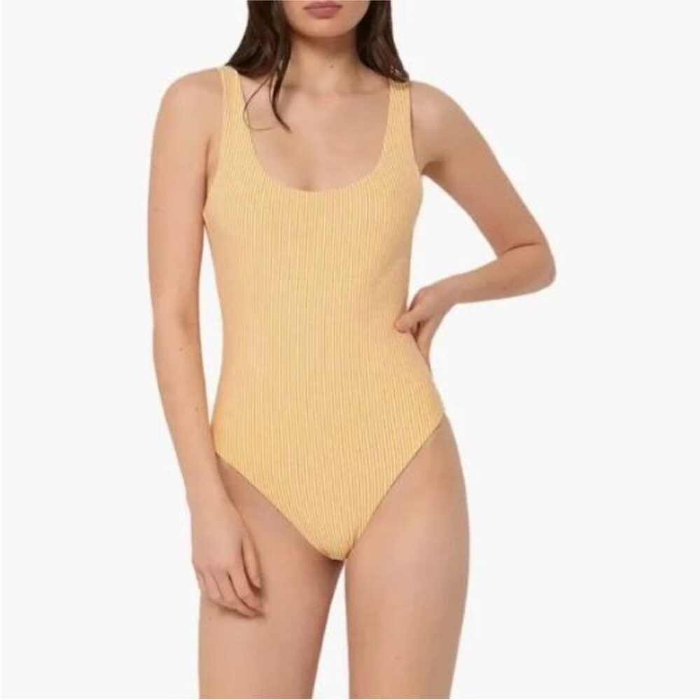 NEW Onia Rachel seersucker Striped Scoop Neck One Piece Swimsuit XS 38036